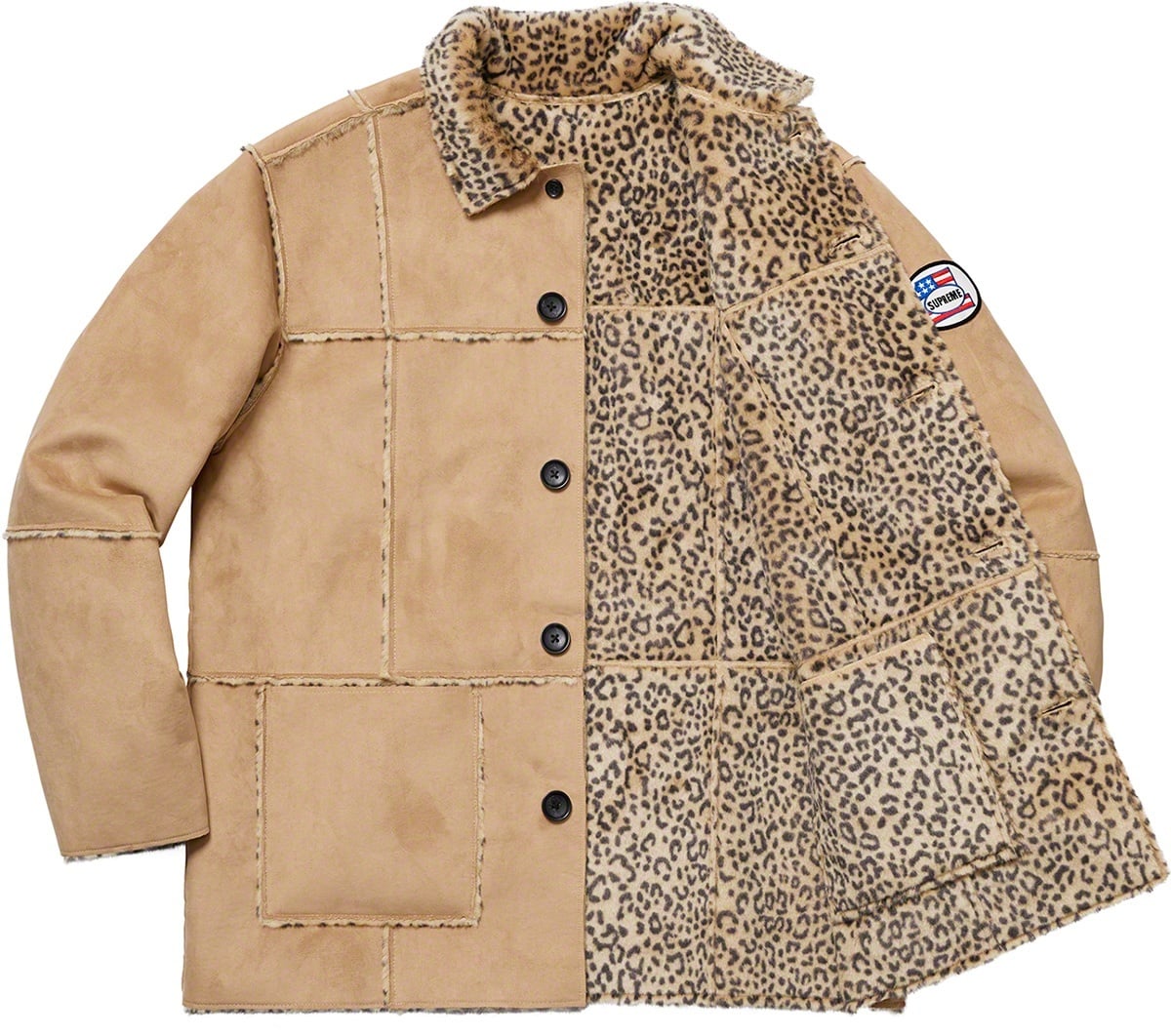 Reversible Faux Suede Leopard Coat view 17